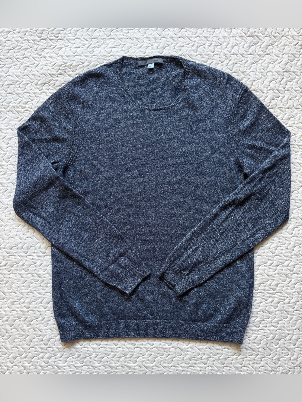 John Varvatos Men’s Medium Navy Blue Heather Knit Crewneck Sweater